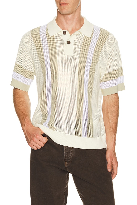 view 1 of 5 Seth Knitted Polo in Unbleached Multi