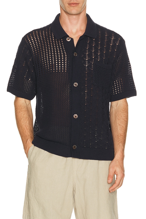 view 1 of 5 Preston Knitted Shirt in Navy