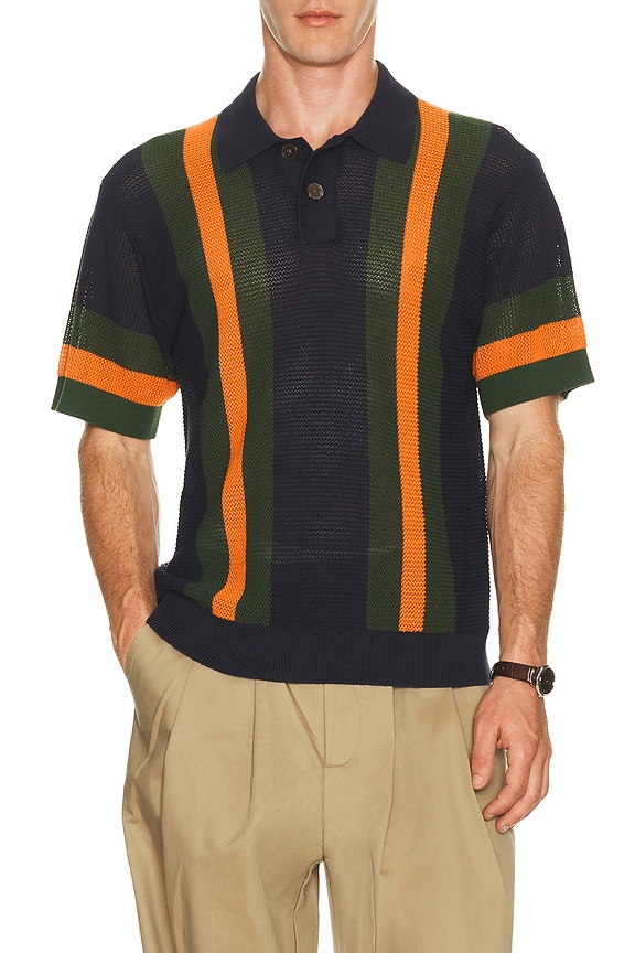 view 1 of 5 Seth Knitted Polo in Dark Navy Multi