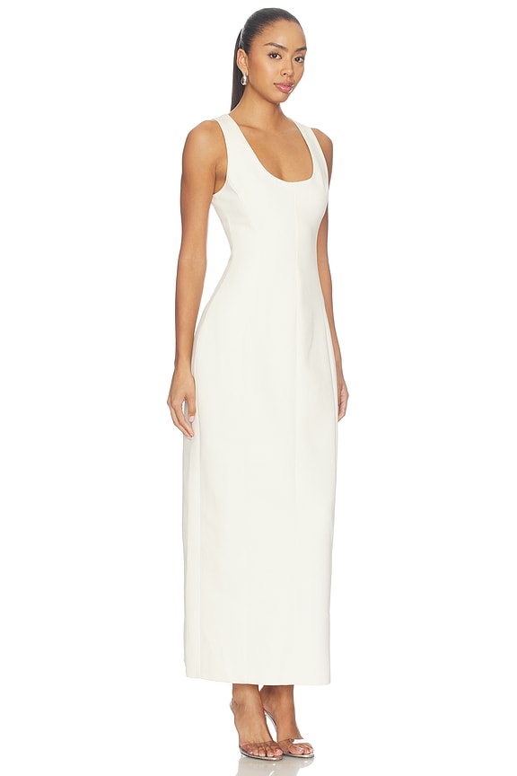view 2 of 3 Cotton Mix Volume Midi Dress in Ecru