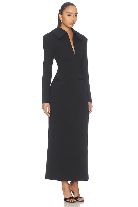 view 2 of 3 Zip Detail Midi Dress in Black