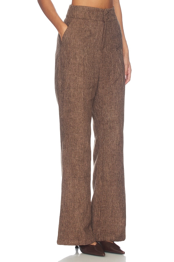 view 2 of 6 Tweed Tailored Trousers in Dark Brown