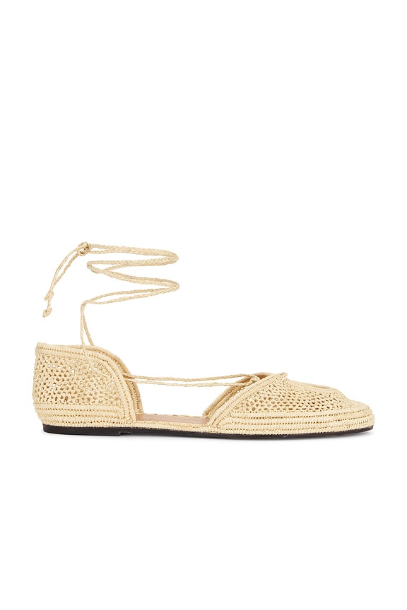 view 1 of 5 LIMA RAFFIA STORY 플랫 in Natural