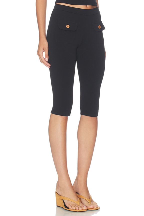 view 2 of 6 Button Capri in Black