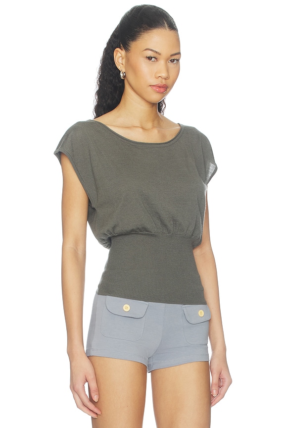 view 2 of 4 Lightweight Knit Dolman Top in Grey