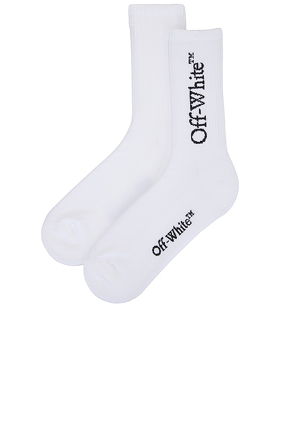 view 2 of 2 Mid Bookish Calf Socks in White & Black
