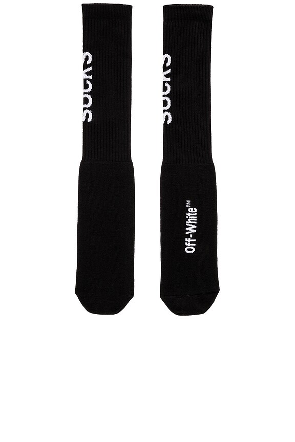 view 2 of 2 Quote Socks in Black & White