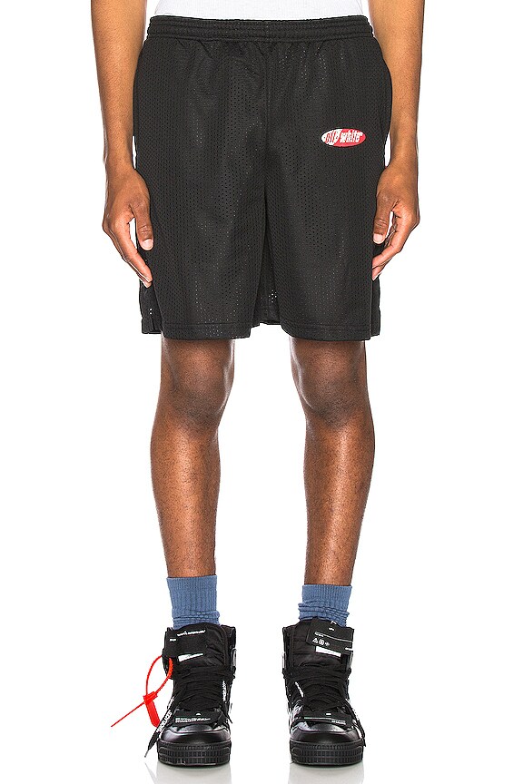 view 2 of 5 Split Logo Mesh Shorts in Black