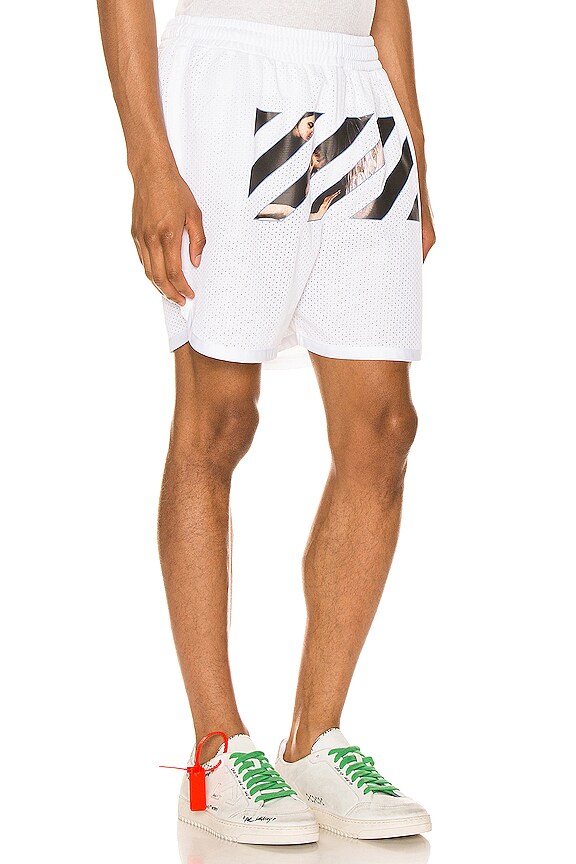 view 2 of 4 Caravaggio Angel Mesh Shorts in White & Black