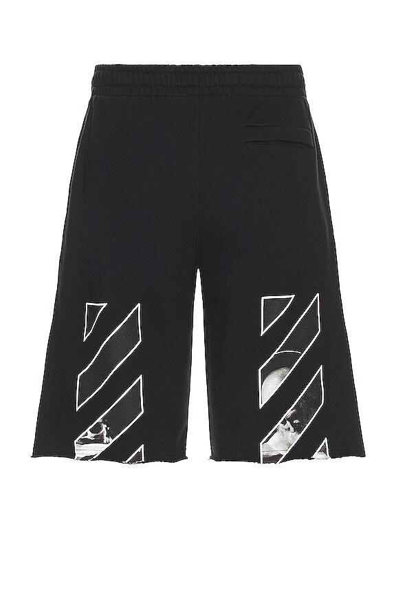 view 2 of 4 Caravag Diag Sweatshort in Black & White