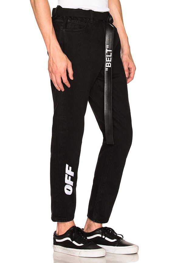 view 2 of 5 Slim Low Crotch Jeans in Black & White