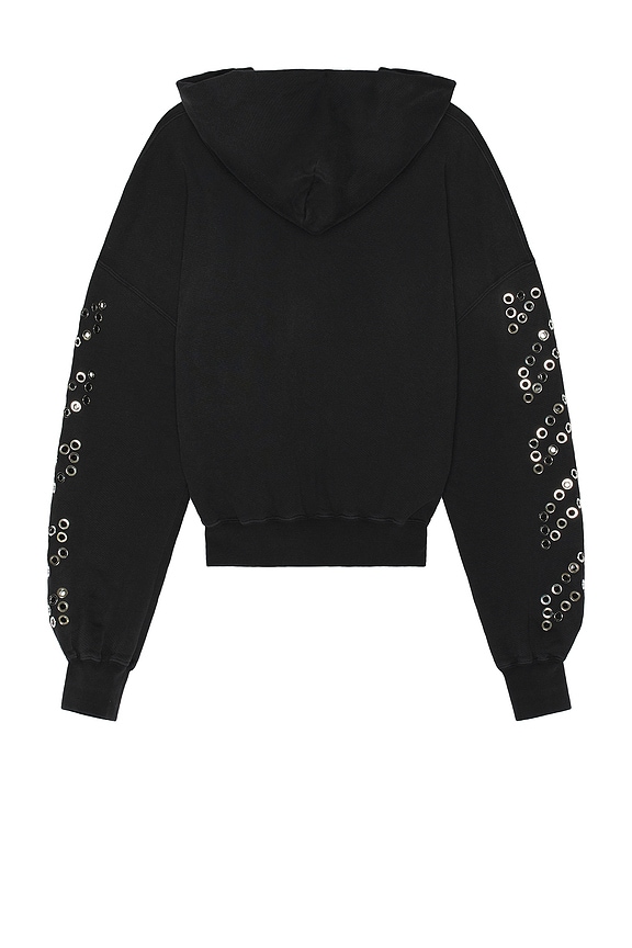 view 2 of 5 Eyelet Diags Over Hoodie in Black
