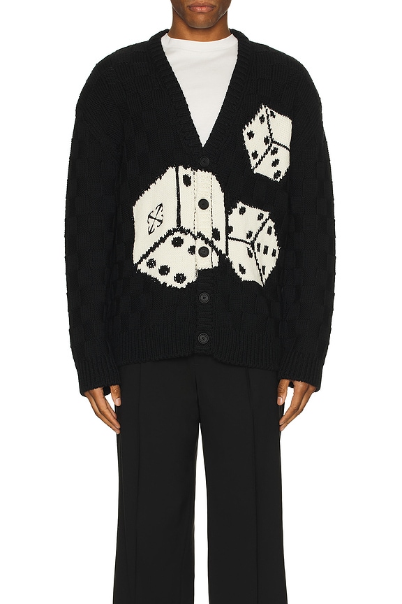 view 4 of 5 Crystal Dices Knit Cardigan in Black