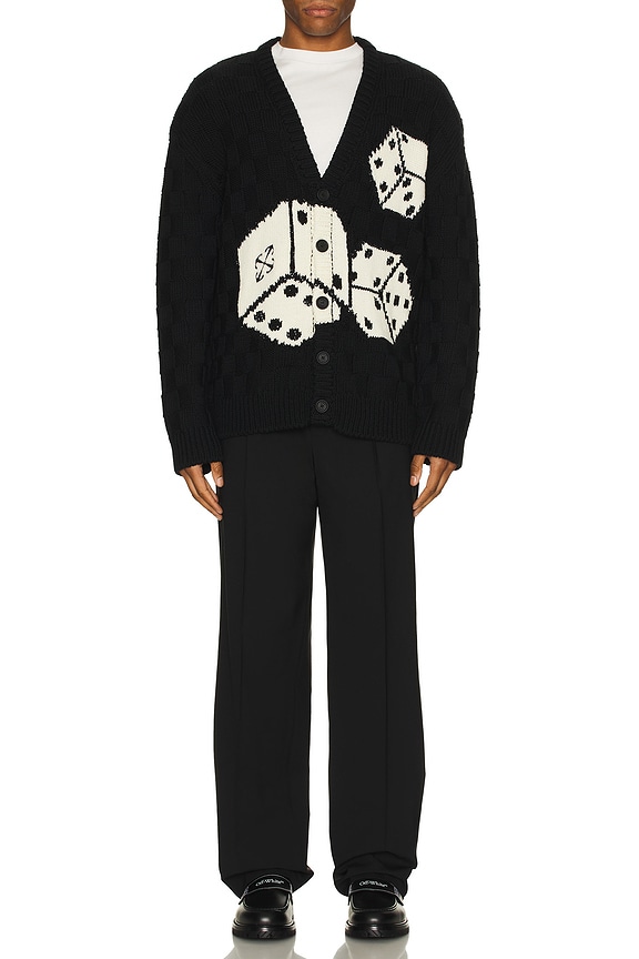 view 5 of 5 Crystal Dices Knit Cardigan in Black