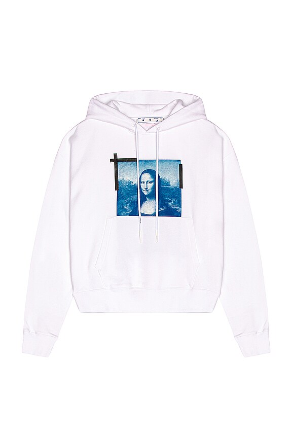 OFF-WHITE Mona Lisa Over Hoodie in White & Blue | REVOLVE