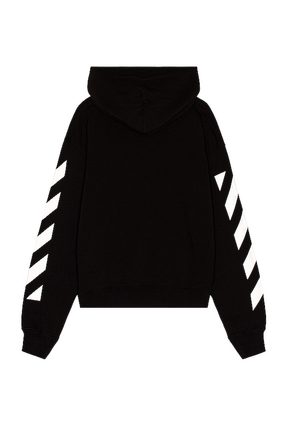 view 2 of 4 Diagonal Helvetica Over Hoodie in Black & White