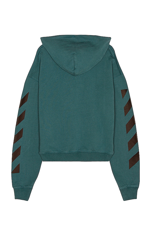 view 2 of 4 Diagonal Helvetica Over Hoodie in Duck Green