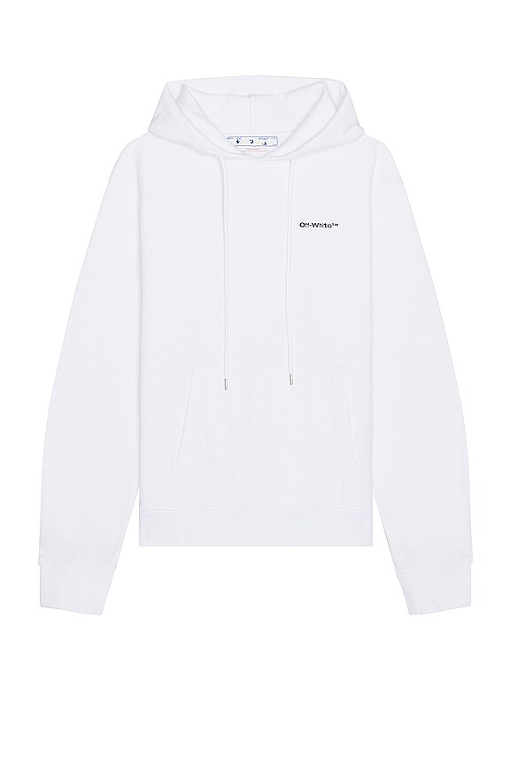 view 2 of 3 WAVE OUTLINE DIAGONAL SLIM 후디 in White & Black