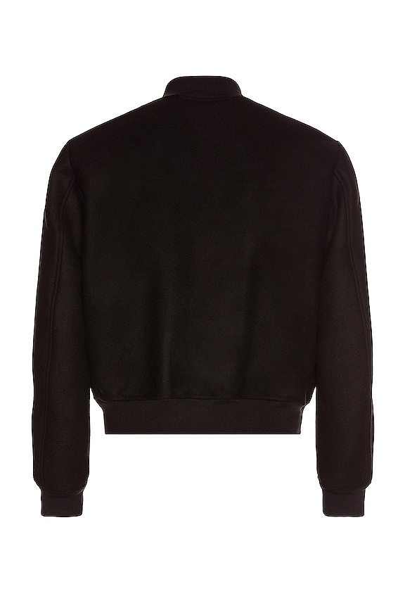 view 2 of 3 OW Patch Varsity Jacket in Black & Orange