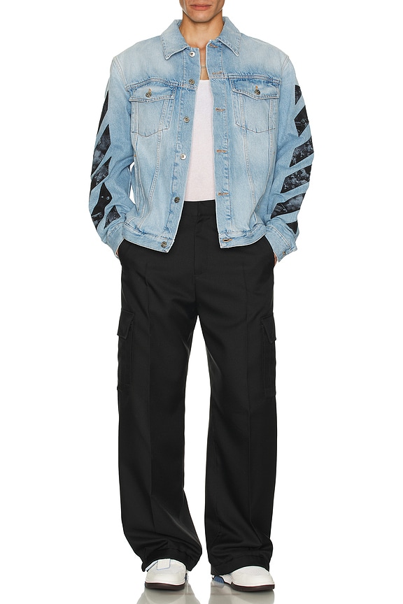 view 2 of 4 Fresco Diagonal Arrow Denim Jacket in Navy Blue