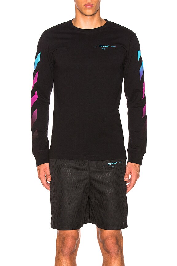 view 2 of 6 T-SHIRT MANCHES LONGUES GRADIENT in Black & Multicolor