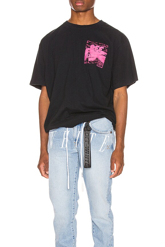 view 2 of 5 Skulls Floating Oversized Tee in Black & Fuchsia