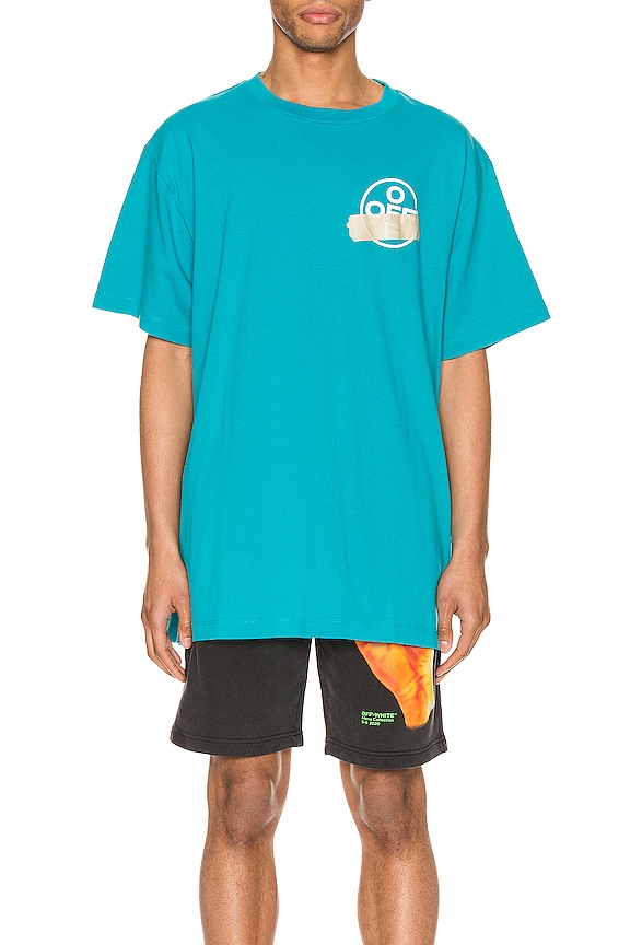 view 2 of 5 Tape Arrows Over Tee in Blue & Beige in Petrol Blue