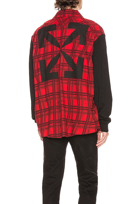 view 1 of 6 Contrast Sleeve Shirt in Red & Black