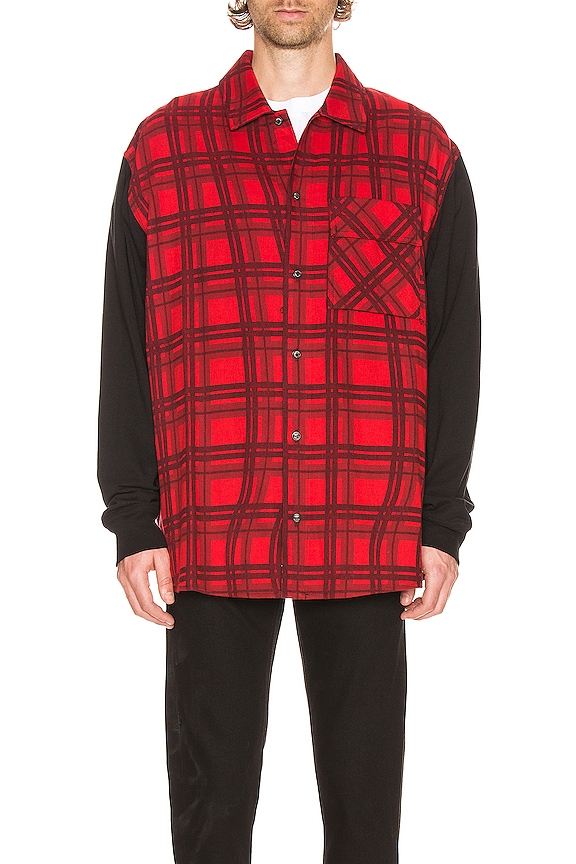view 2 of 6 Contrast Sleeve Shirt in Red & Black