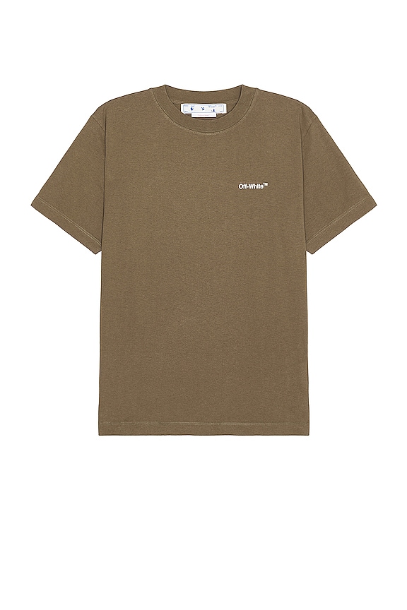 view 2 of 4 BRICKS SLIM Tシャツ in Army Green & White