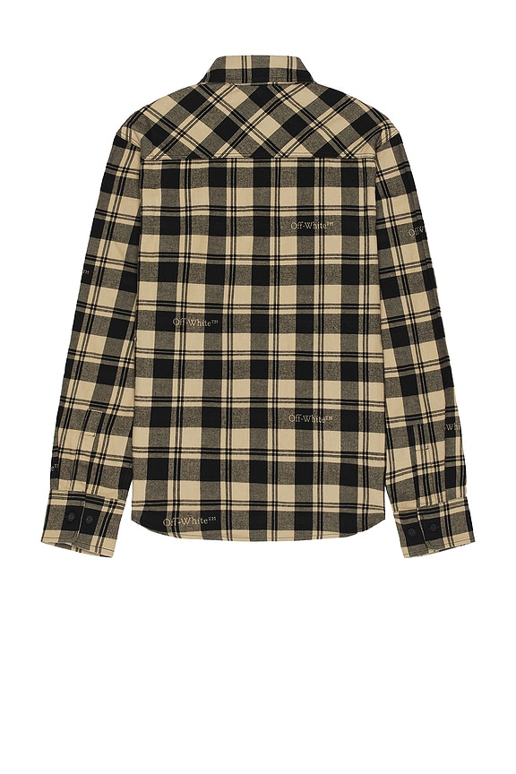 view 2 of 5 Check Flannel Shirt in Beige Black