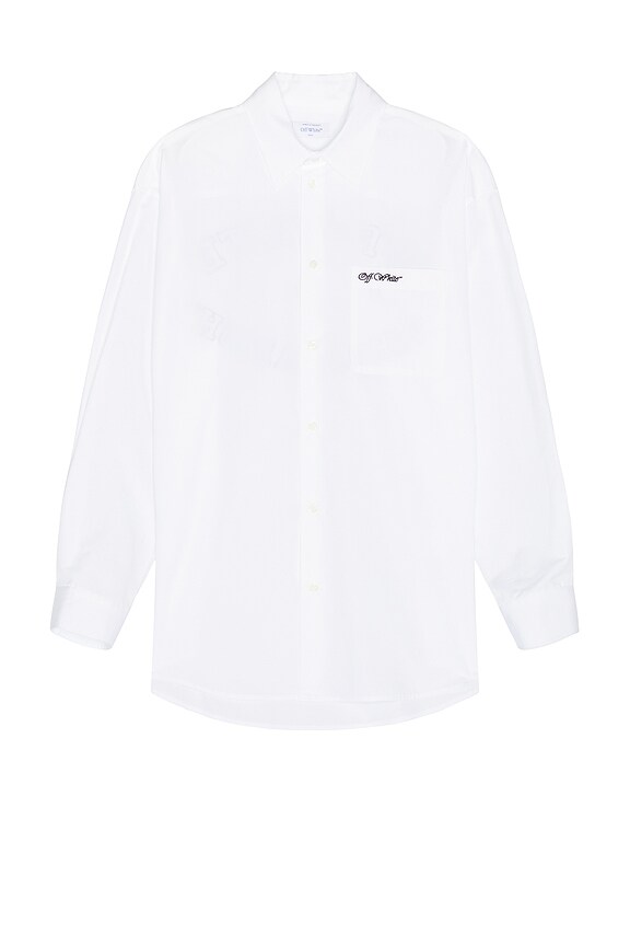 view 2 of 5 College Poplin Oversize Shirt in White