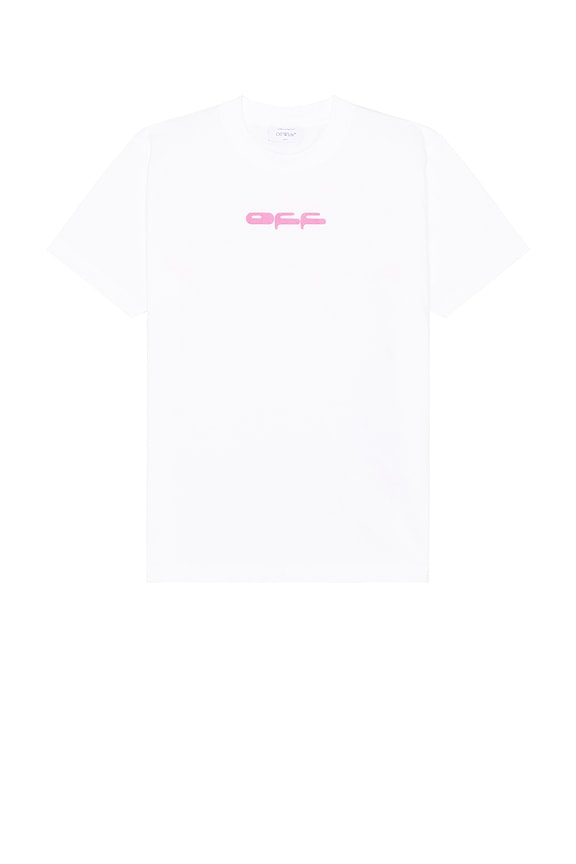 view 2 of 4 Dragon Bee Slim T-Shirt in White & Sea Pink