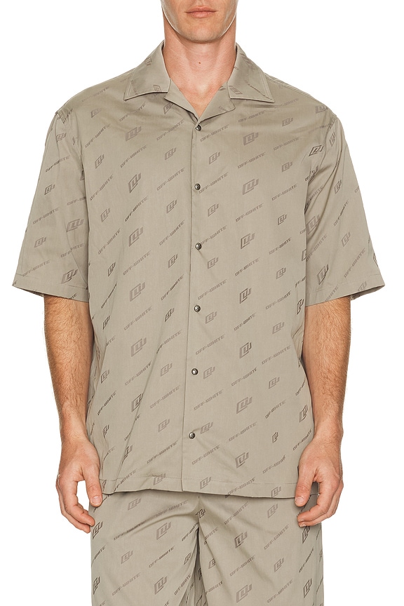 view 1 of 5 Jacquard Bowling Shirt in Stone