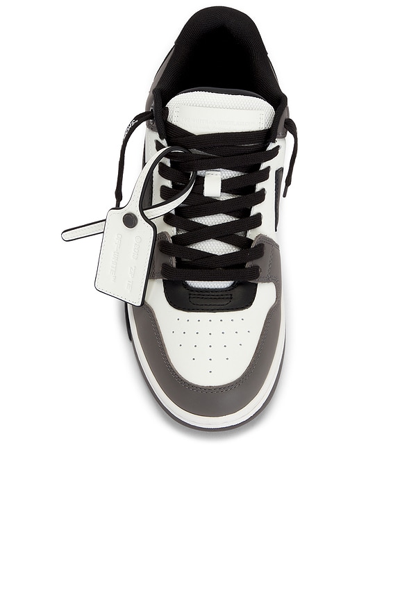 OFF-WHITE Out Of Office Calf Leather Sneaker in Dark Grey | REVOLVE
