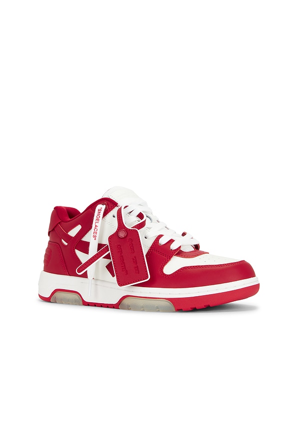view 2 of 6 Out Of Office Calf Leather Sneaker in White & Haute Red