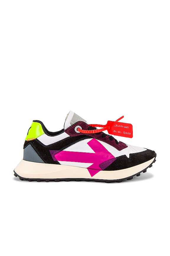 view 2 of 6 Arrow Sneakers in White & Fuchsia