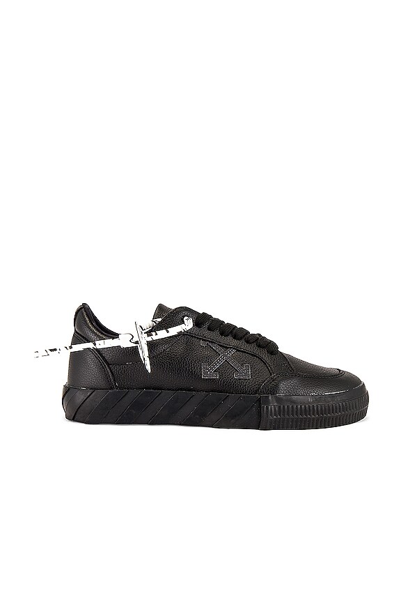 view 2 of 6 Low Vulcanized Sneaker in Leather Black Iridescent