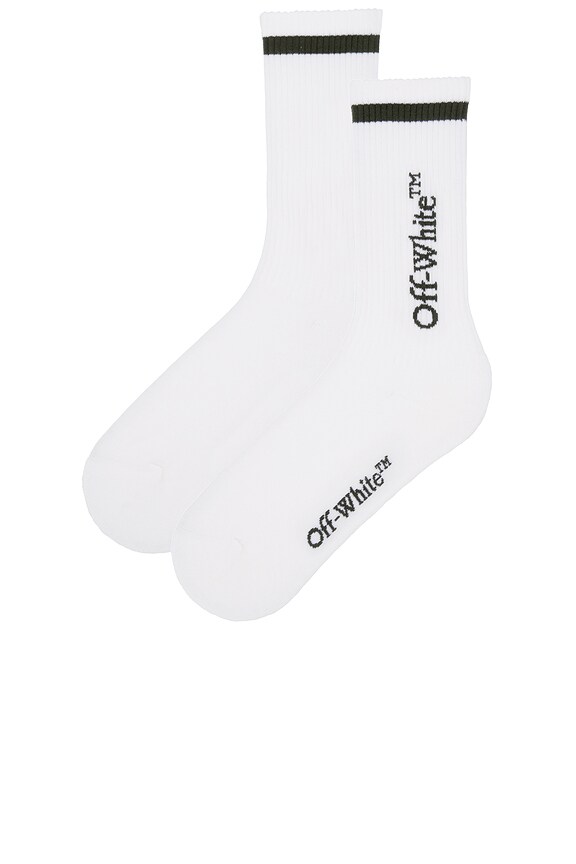 view 2 of 2 Bookish Calf Socks in White & Four Leaf