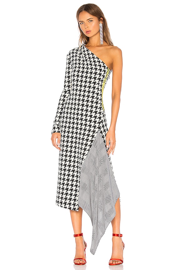view 1 of 4 ROBE ONE SHOULDER in Black & White