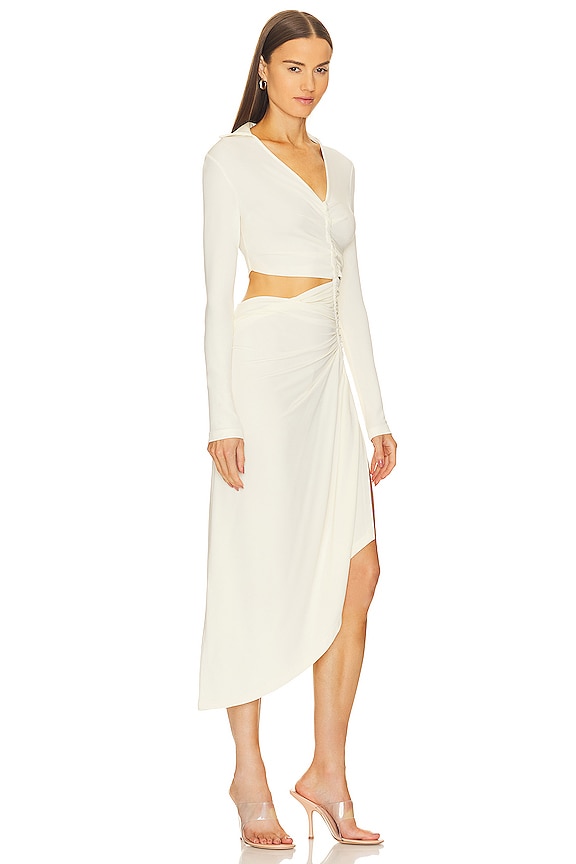view 2 of 4 ROBE VI-CREPE DRAPED in White