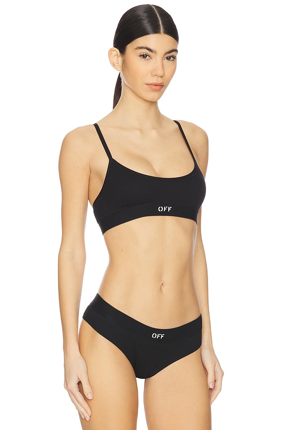 view 2 of 5 Off Rib Bralette in Black & White