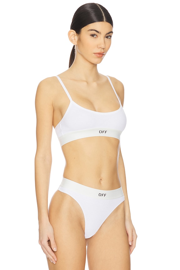 view 2 of 5 Off Rib Bralette in White & Black