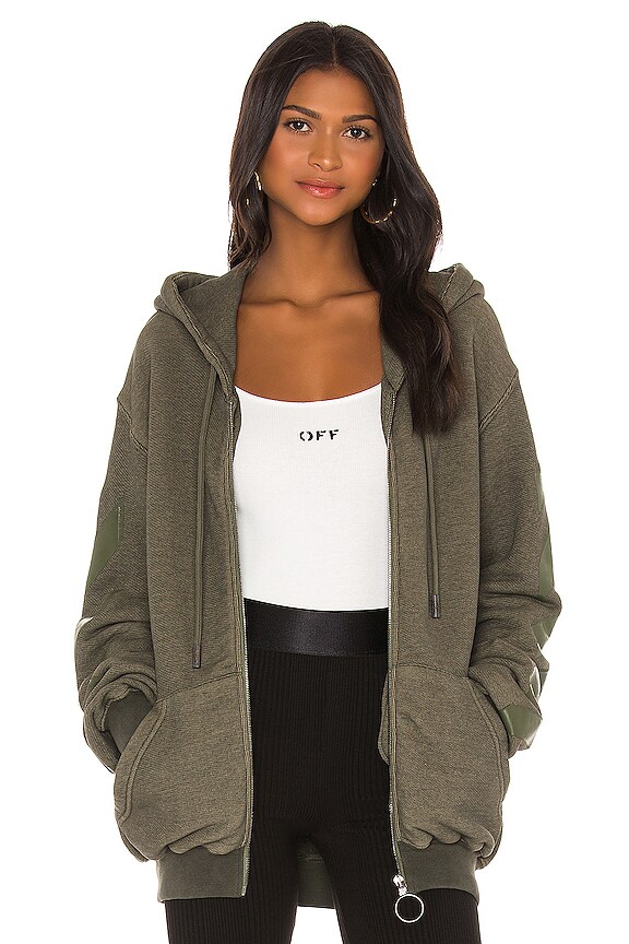 view 2 of 5 Arrow Zipped Hoodie in Military