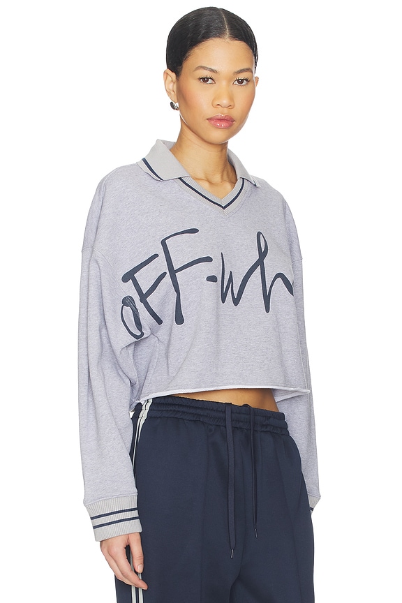 view 2 of 5 Script Polo Sweatshirt in Gray