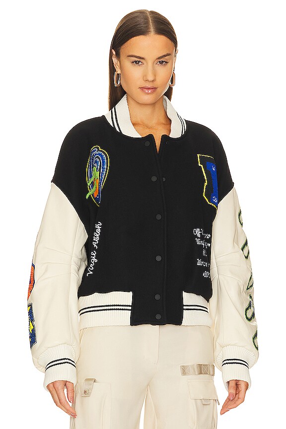 view 2 of 7 BLOUSON EMBR PATCH CROCO in Black Muilti