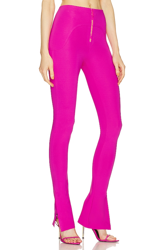 view 2 of 4 Zip Logo Split Leggings in Rhod Red