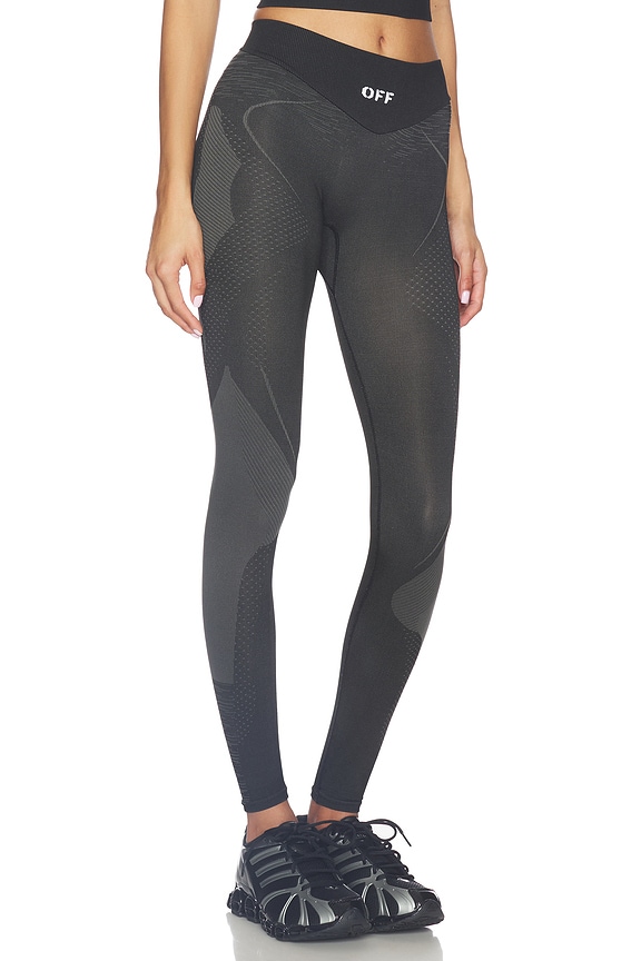 view 2 of 6 БРЮКИ RACING SEAMLESS LEGGINGS in Black & White