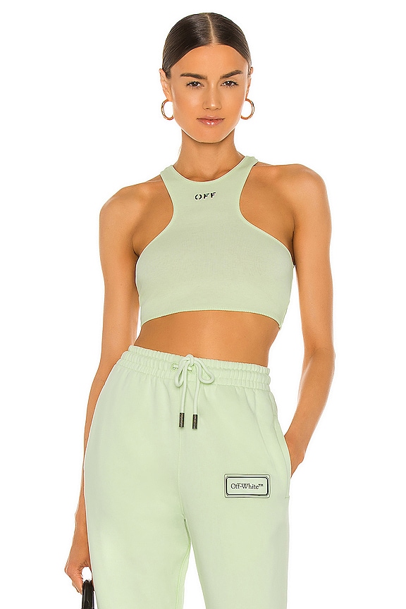 view 1 of 5 Ribbed Rowing Top in Light Green