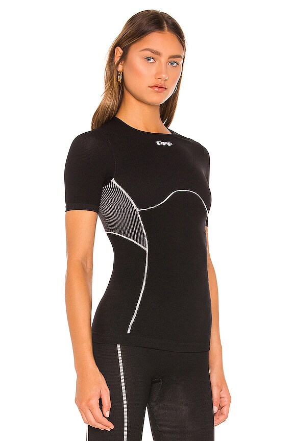 view 2 of 4 Athletic Logo Seamless T-Shirt in Black & White